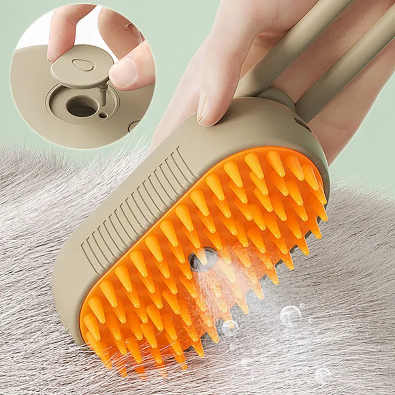 3-in-1 Electric Pet Grooming Brush – Steam Spray Hair Remover for Cats & Dogs