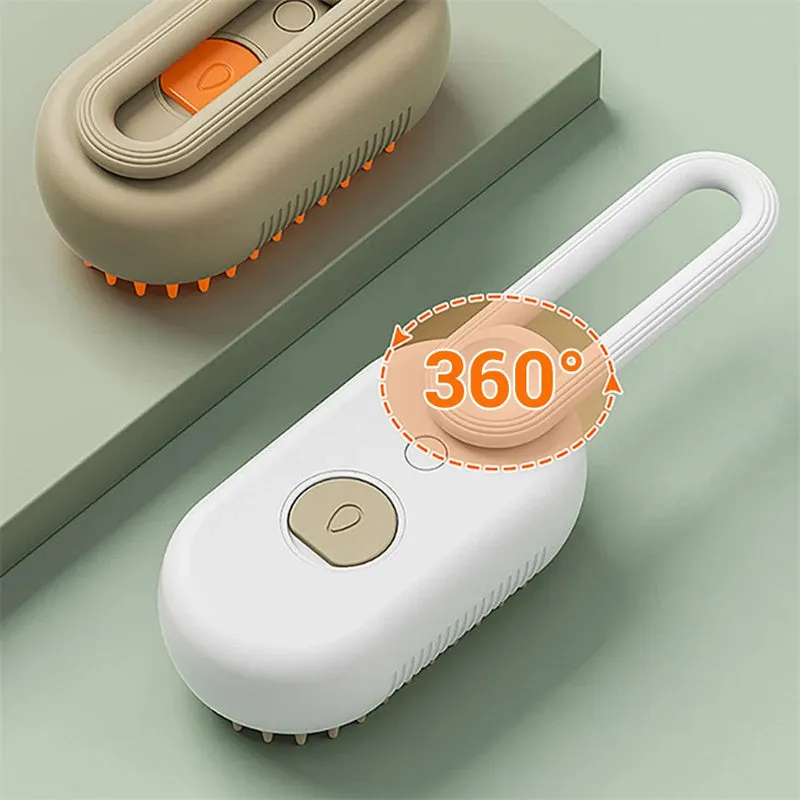 3-in-1 Electric Pet Grooming Brush – Steam Spray Hair Remover for Cats & Dogs