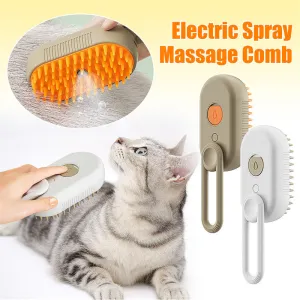 3-in-1 Electric Pet Grooming Brush – Steam Spray Hair Remover for Cats & Dogs