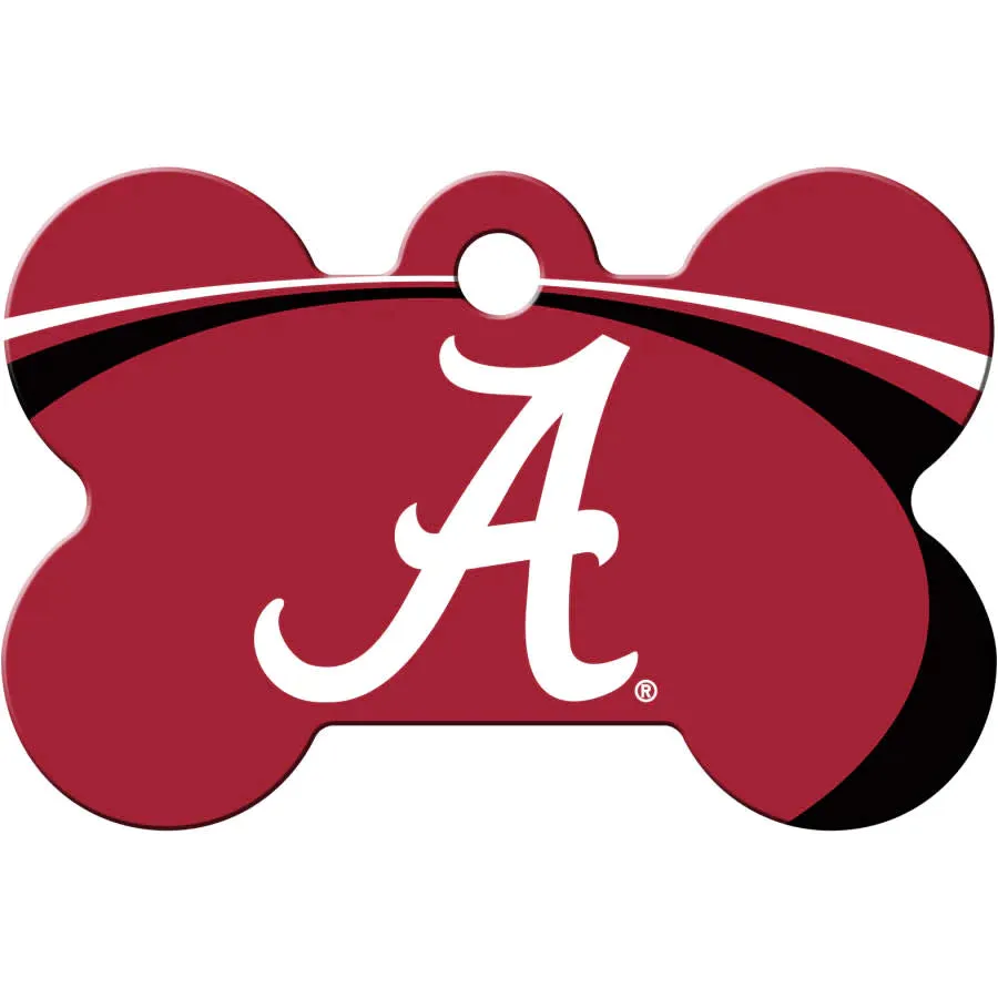 Alabama Crimson Tide Dog Tag, Large Bone