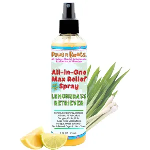 All-in-One Dry Shampoo Spray  100% Natural, Plant-Based. Removes All Pet Odors, Tangles, & Mats. Fast Relief for Itching, Inflammation. Safe to Use on Toys, Clothes, Furniture, Pets. Tear Free. Lemongrass