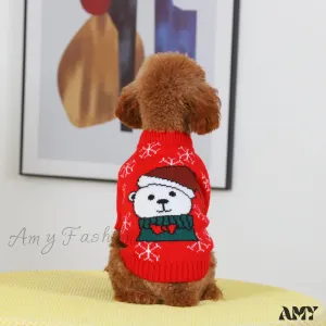 Amy Fashion - High Neck Cat Dog Knitted Casual Sweater