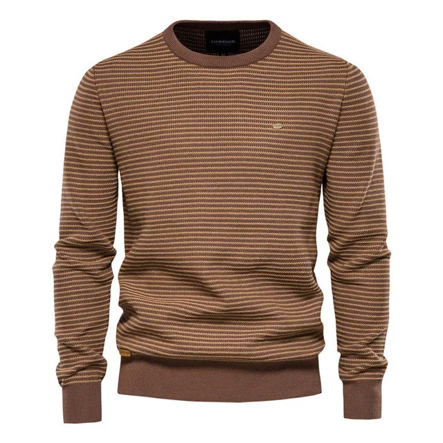 Angelo Ricci™ Designer High Quality Spliced Cotton Pullover