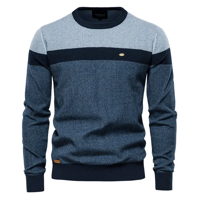 Angelo Ricci™ Designer High Quality Spliced Cotton Pullover