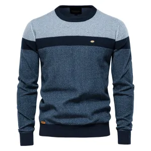 Angelo Ricci™ Designer High Quality Spliced Cotton Pullover
