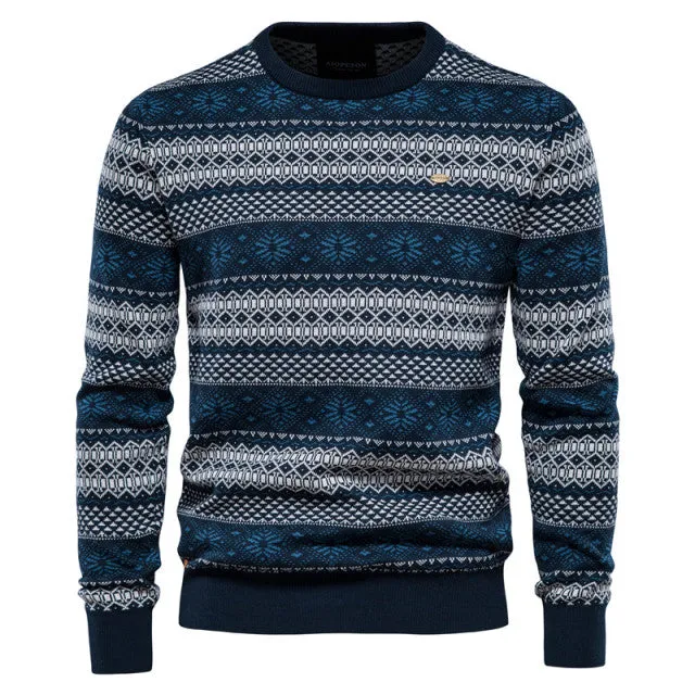 Angelo Ricci™ Designer High Quality Spliced Cotton Pullover