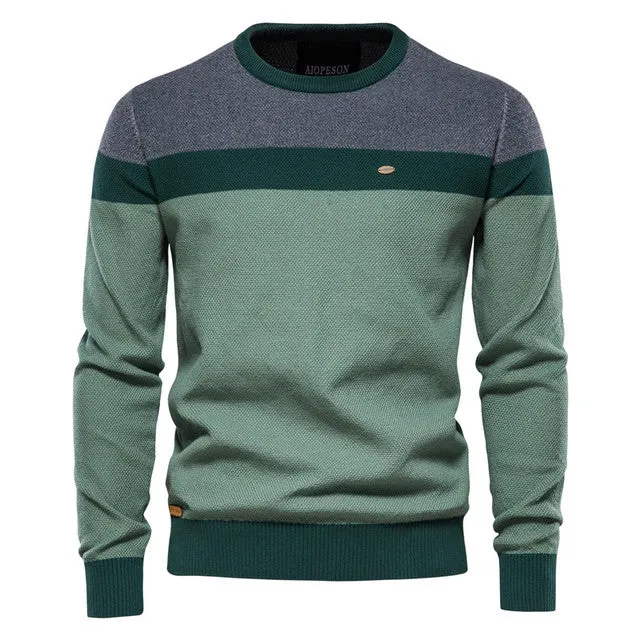 Angelo Ricci™ Designer High Quality Spliced Cotton Pullover