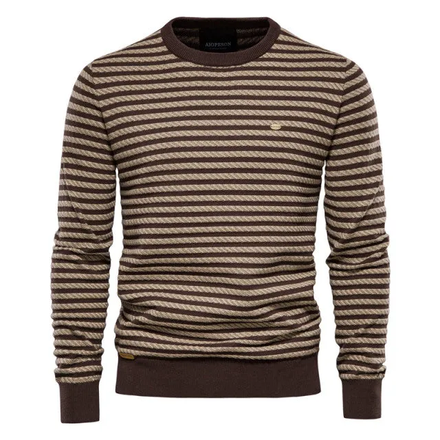 Angelo Ricci™ Designer High Quality Spliced Cotton Pullover