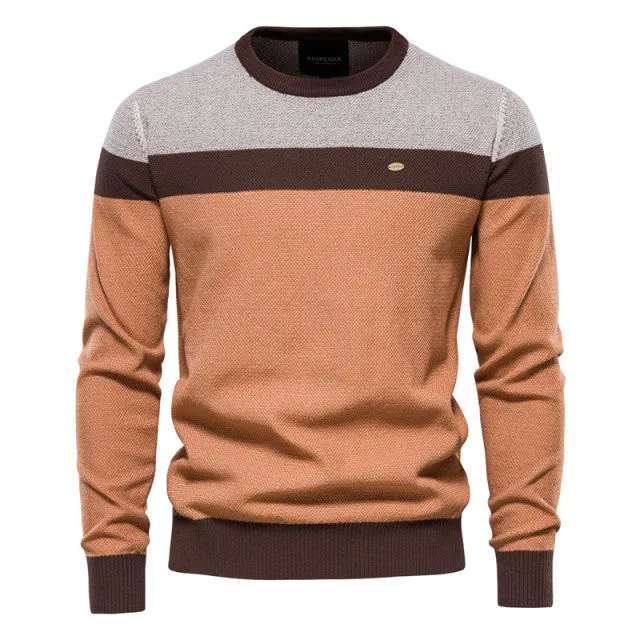Angelo Ricci™ Designer High Quality Spliced Cotton Pullover