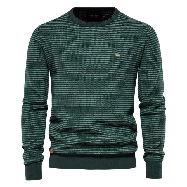Angelo Ricci™ Designer High Quality Spliced Cotton Pullover