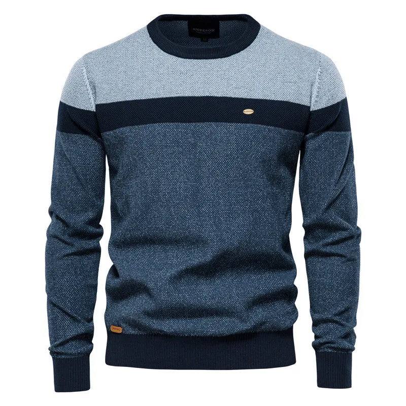 Angelo Ricci™ Designer High Quality Spliced Cotton Pullover