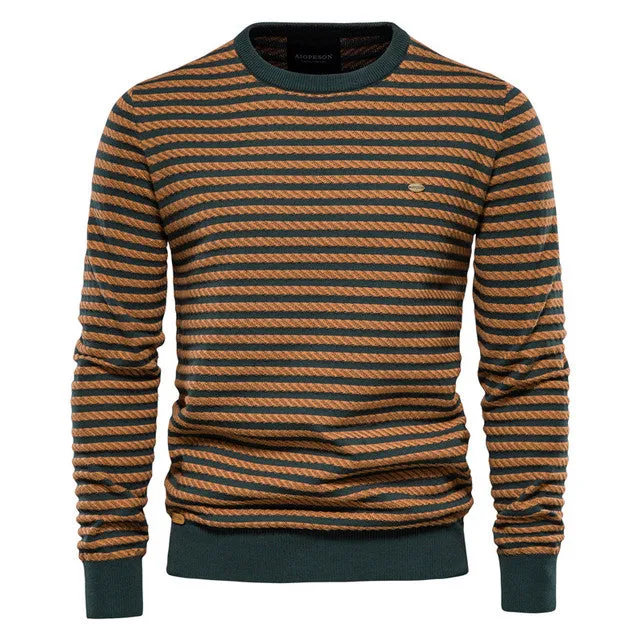 Angelo Ricci™ Designer High Quality Spliced Cotton Pullover
