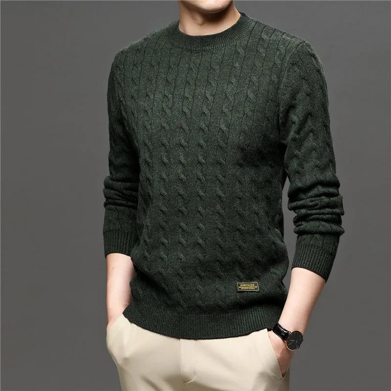 Angelo Ricci™ Fashion Knitted Jumper O-Neck Pullover Sweater