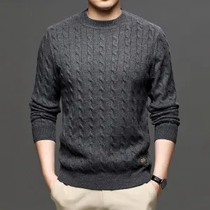 Angelo Ricci™ Fashion Knitted Jumper O-Neck Pullover Sweater