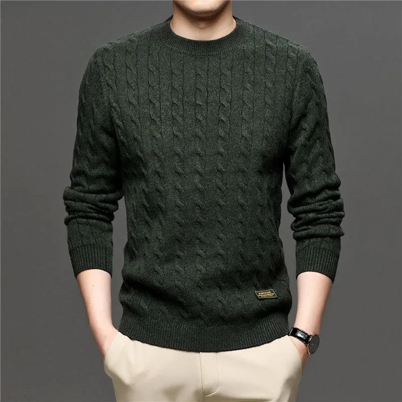 Angelo Ricci™ Fashion Knitted Jumper O-Neck Pullover Sweater