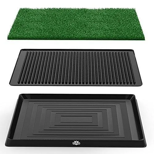 Artificial Grass Bathroom Mat for Puppies and Small Pets- Portable Potty Trainer for Indoor and Outdoor Use by PETMAKER- Puppy Essentials, 20" x 25"