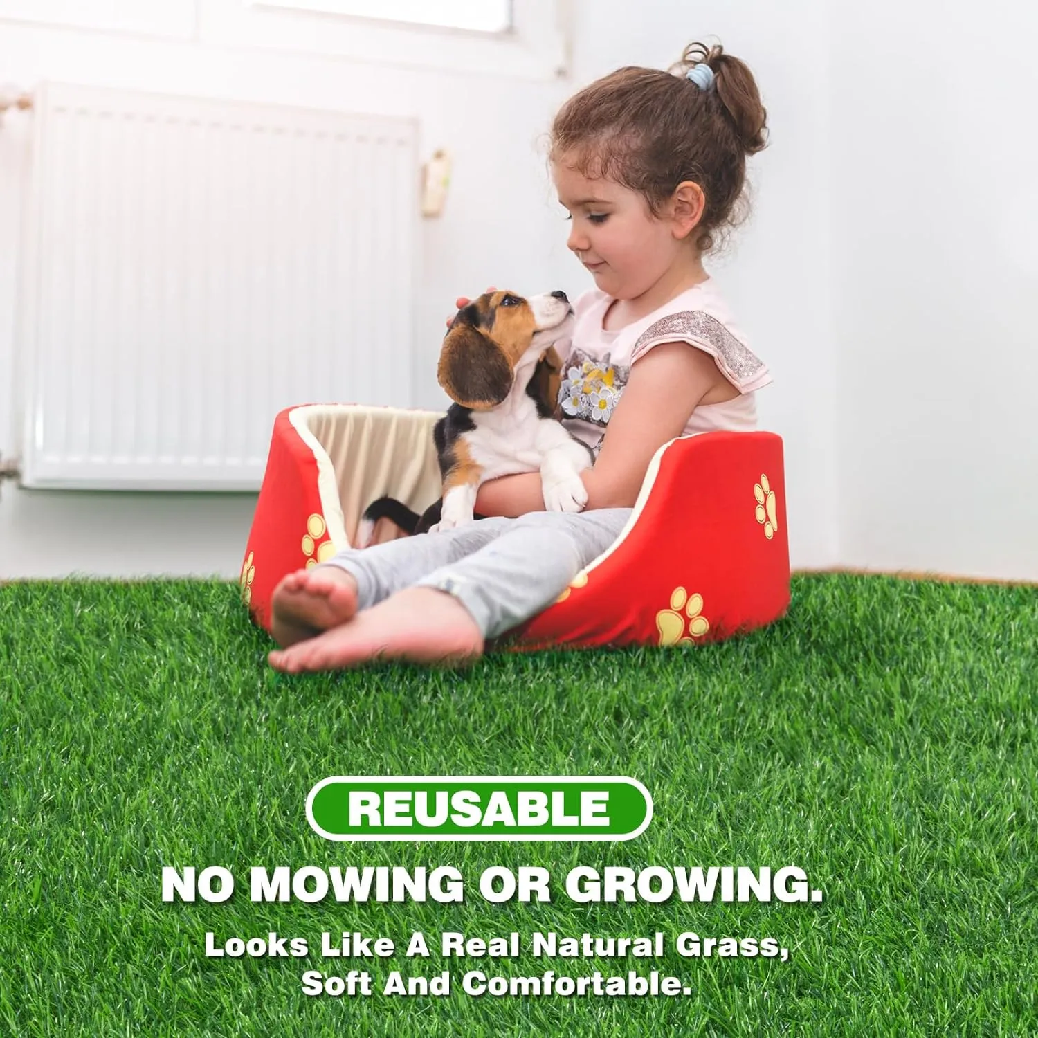 Artificial Pee Grass Pad for Dogs, Fake Grass Replacement Pads for Dog Potty Tray Training Pet Turf, Indoor and Outdoor Mat- 2 Packs (14" x 18")