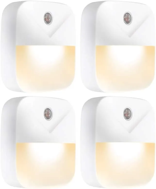 Aultra Night Light LED Night Lights Plug Into Wall - Super Smart Dusk to Dawn Sensor Activated, Automated On & Off, Used for Kitchen, Bathroom, Home Improvement, Bedroom  4 Pack