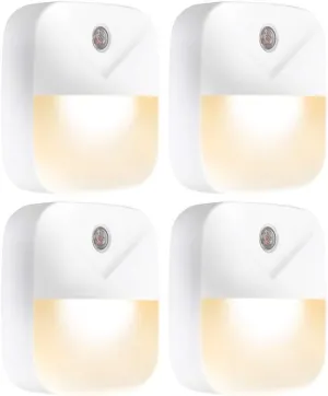 Aultra Night Light LED Night Lights Plug Into Wall - Super Smart Dusk to Dawn Sensor Activated, Automated On & Off, Used for Kitchen, Bathroom, Home Improvement, Bedroom  4 Pack