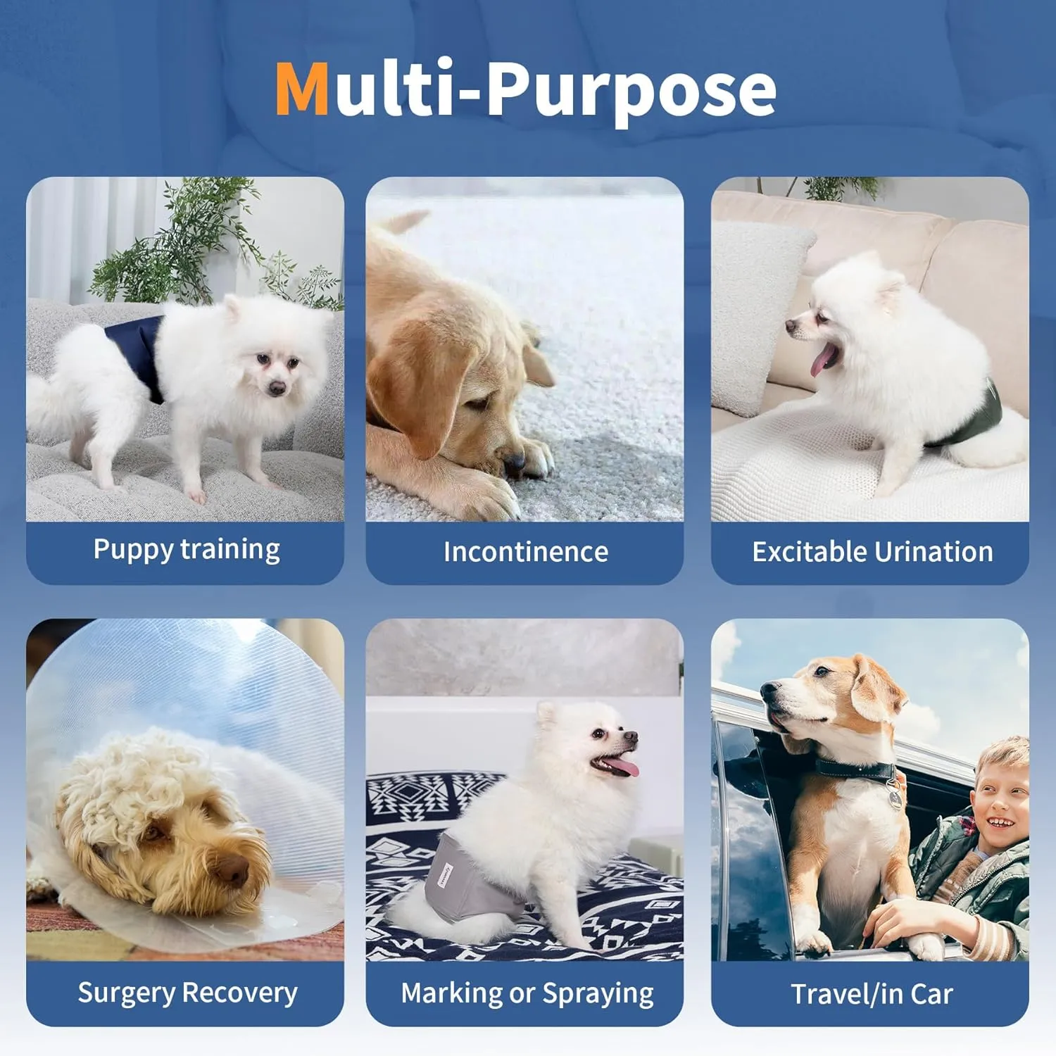 Belly Bands for Male Dogs Diapers(5 Pack),Premium Washable Reusable Small Dog Belly Wrap Leakproof Puppy Diapers,S