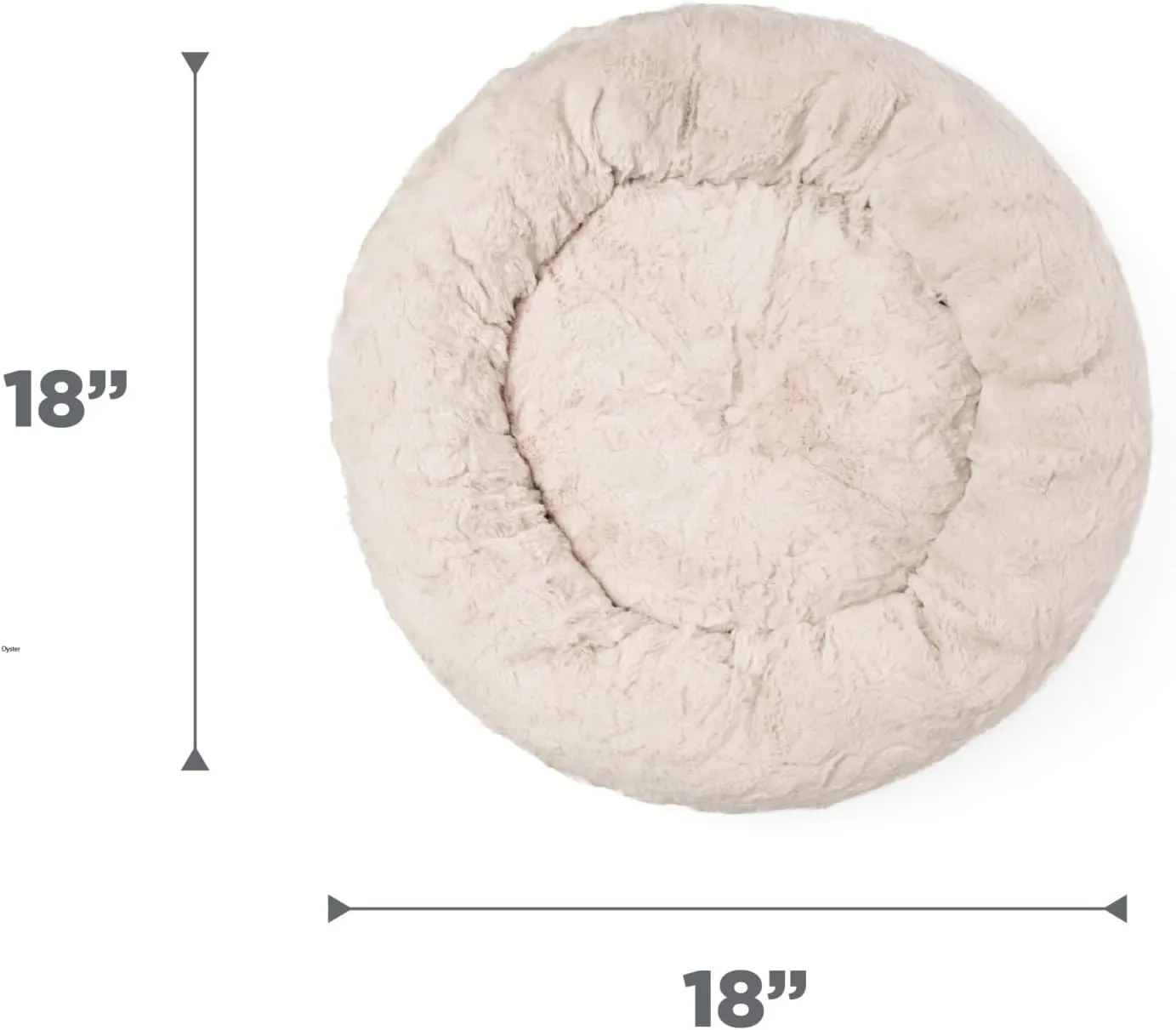 Best Friends by Sheri Original Calming Donut Dog and Cat Bed, Shag Faux Fur, Oyster, XS (18x18) - Helps Provide Anxiety Relief for Pets