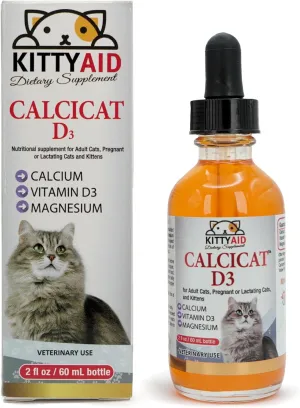 Calcicat D3 Dietary Supplement by Interfarma Corp | Healthy Bones in Cats, & Joint Support Supplement for Cats | with Calcio, Vitamin D3, & Magnesium sulfate | Orange Flavor, Pediatric Drop.
