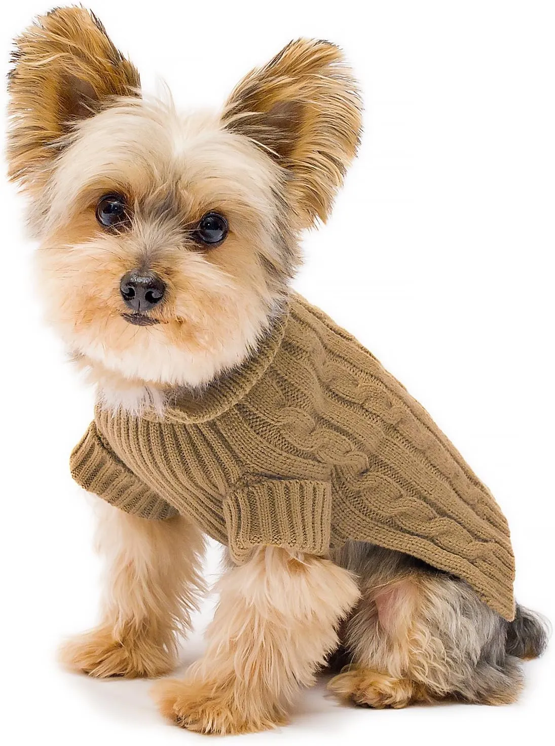 Camel Aran Dog Sweater Size #08 XS