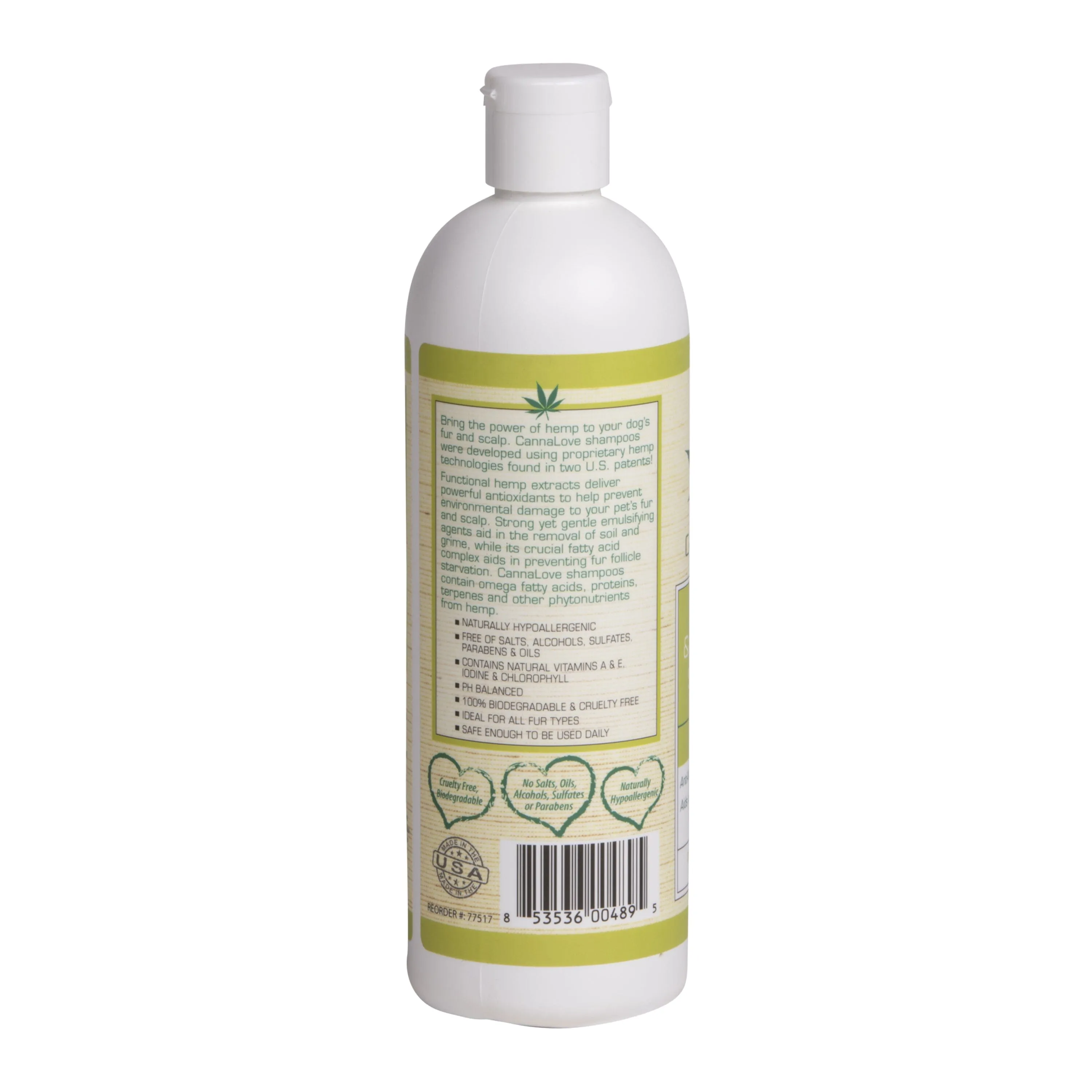 CannaLove Allergy & Itch Relief Hemp Infused Dog Shampoo - 16 Oz