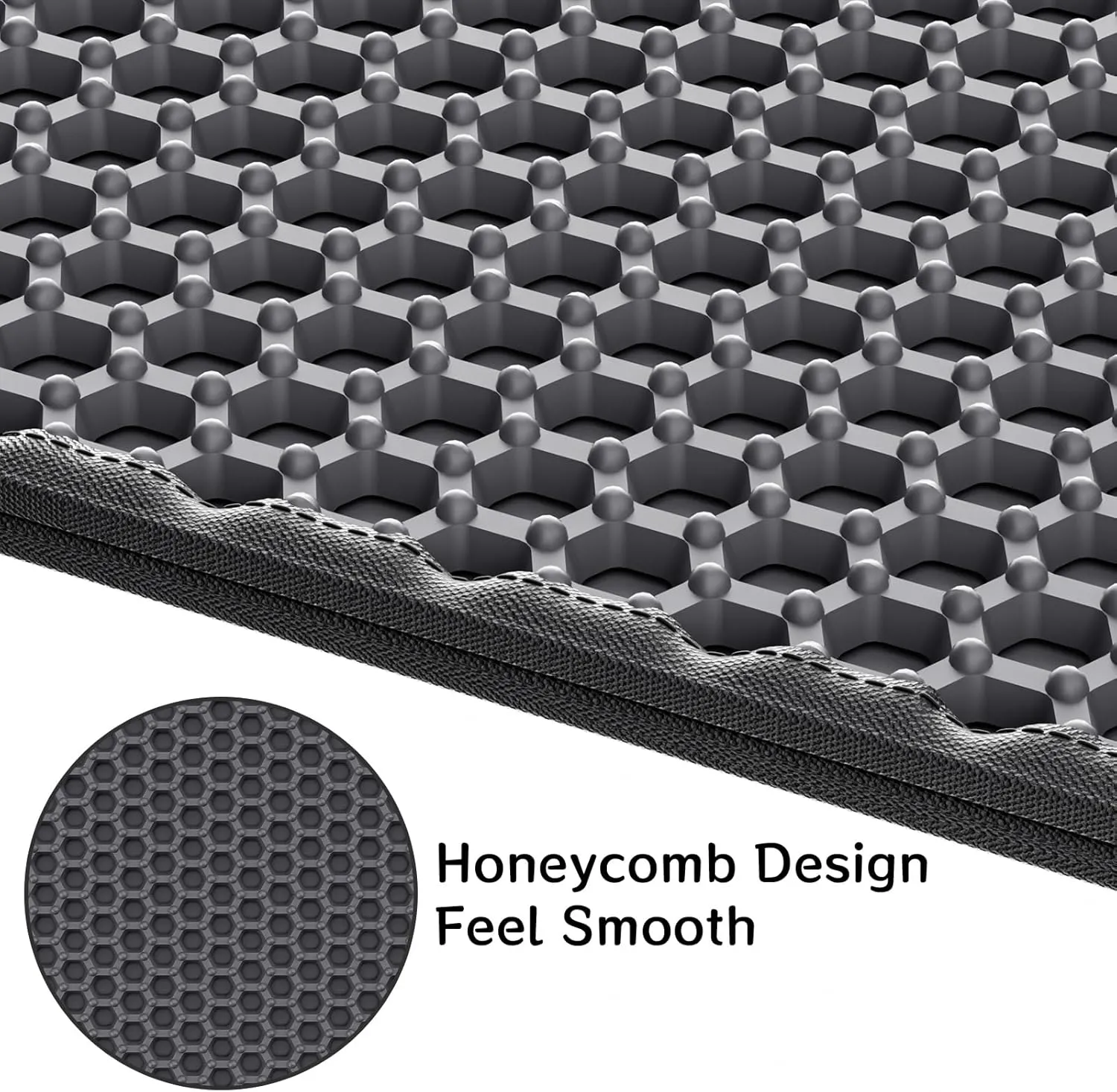 Cat Litter Mat - Small 24'' x 15'' Trapping Mat, Easy to Clean, Waterproof, Non-Slip Floor Mat for Litter Boxes - Black