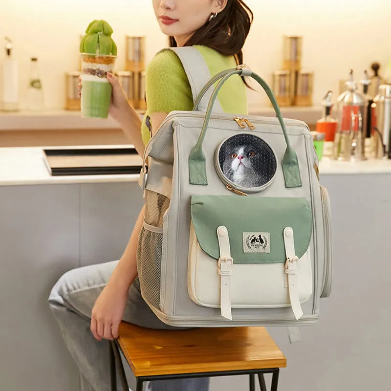 Cat Purse For Outdoor Large Portable Oxford Pet Carrier Backpack