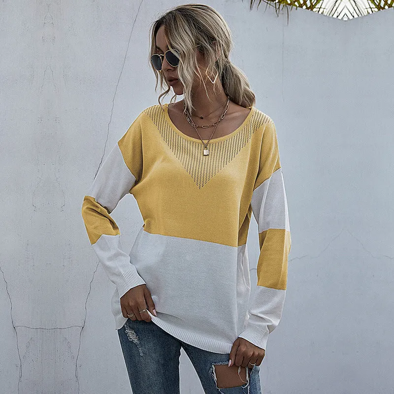 Cecelia Women's Casual See-Through Mesh Knitted Sweater
