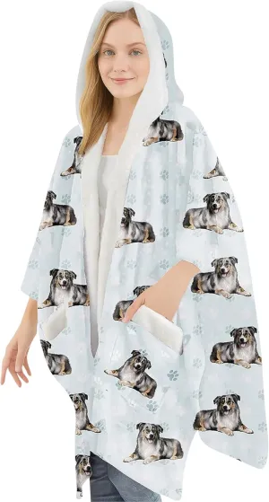 Cozy Sherpa Snugg Wrap for Women - Soft Fleece Blanket Hoodie - 32 Dog and Cat Breeds - Warm Lightweight Gift for Pet Lovers
