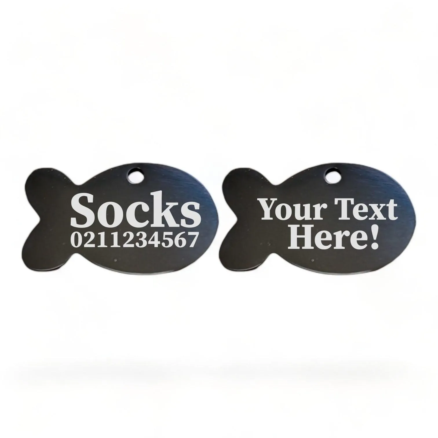 Custom Text Baby Fish | Mirror Stainless | Cat ID Pet Tag