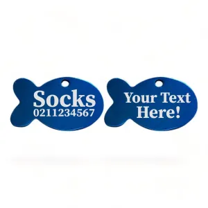 Custom Text Baby Fish | Mirror Stainless | Cat ID Pet Tag