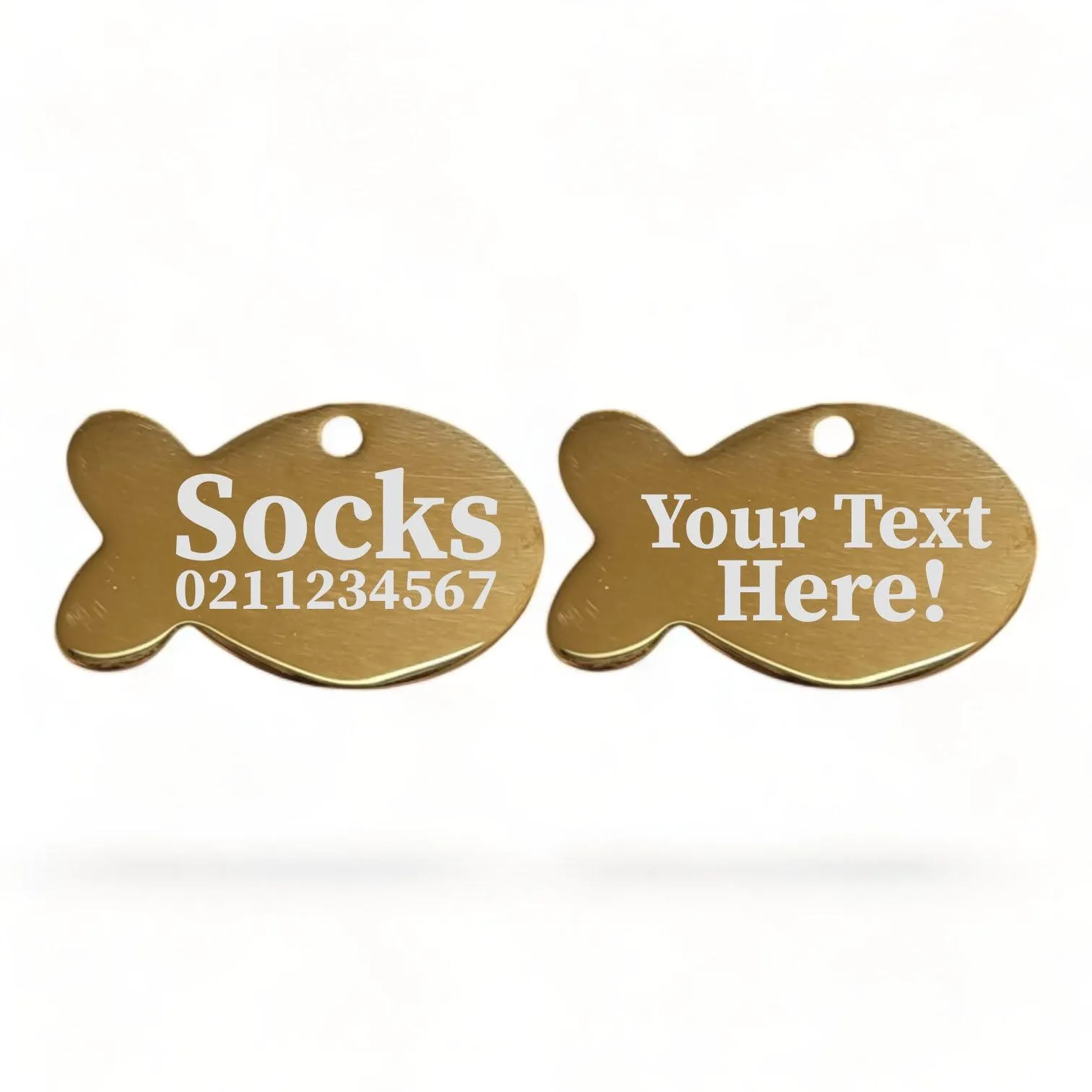 Custom Text Baby Fish | Mirror Stainless | Cat ID Pet Tag