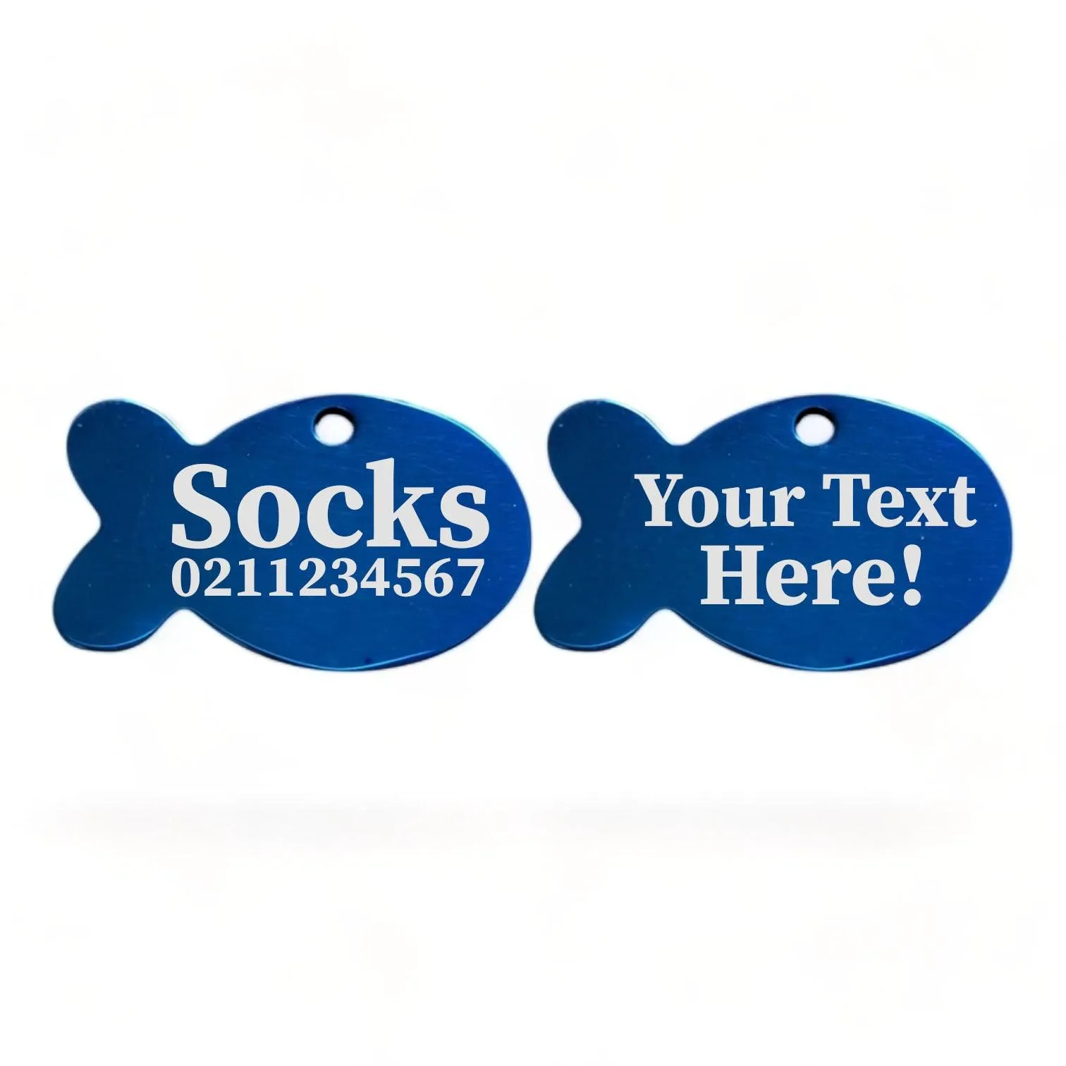 Custom Text Baby Fish | Mirror Stainless | Cat ID Pet Tag