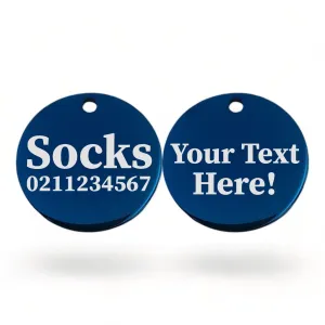 Custom Text Round | Mirror Stainless | Cat ID Pet Tag