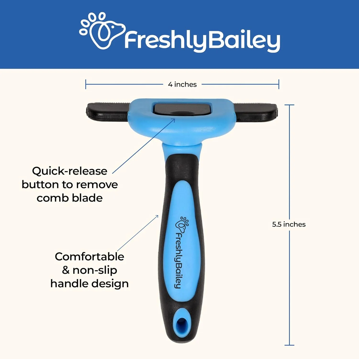 Deshedding Brush for Short Haired Dogs & Cats - Cat and Dog Brush