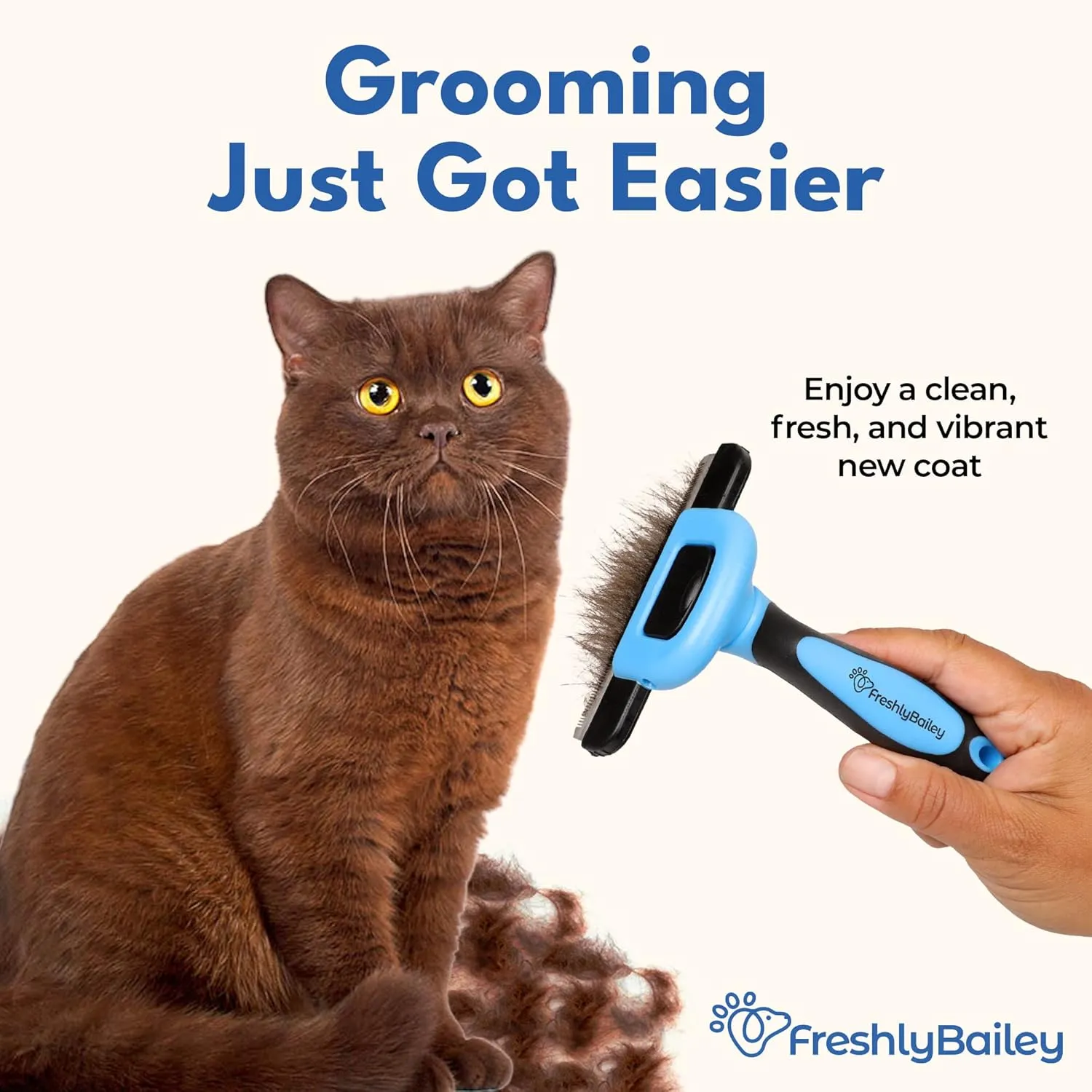 Deshedding Brush for Short Haired Dogs & Cats - Cat and Dog Brush