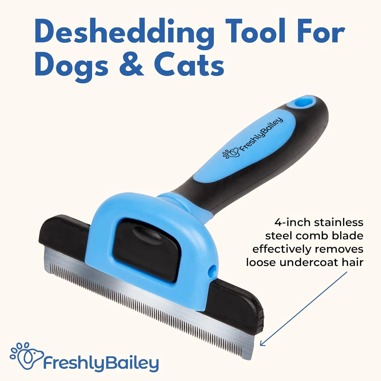Deshedding Brush for Short Haired Dogs & Cats - Cat and Dog Brush