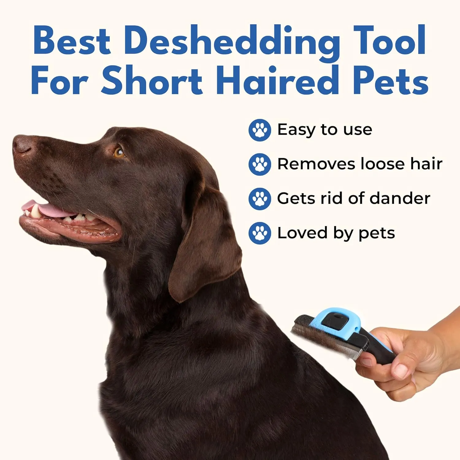 Deshedding Brush for Short Haired Dogs & Cats - Cat and Dog Brush