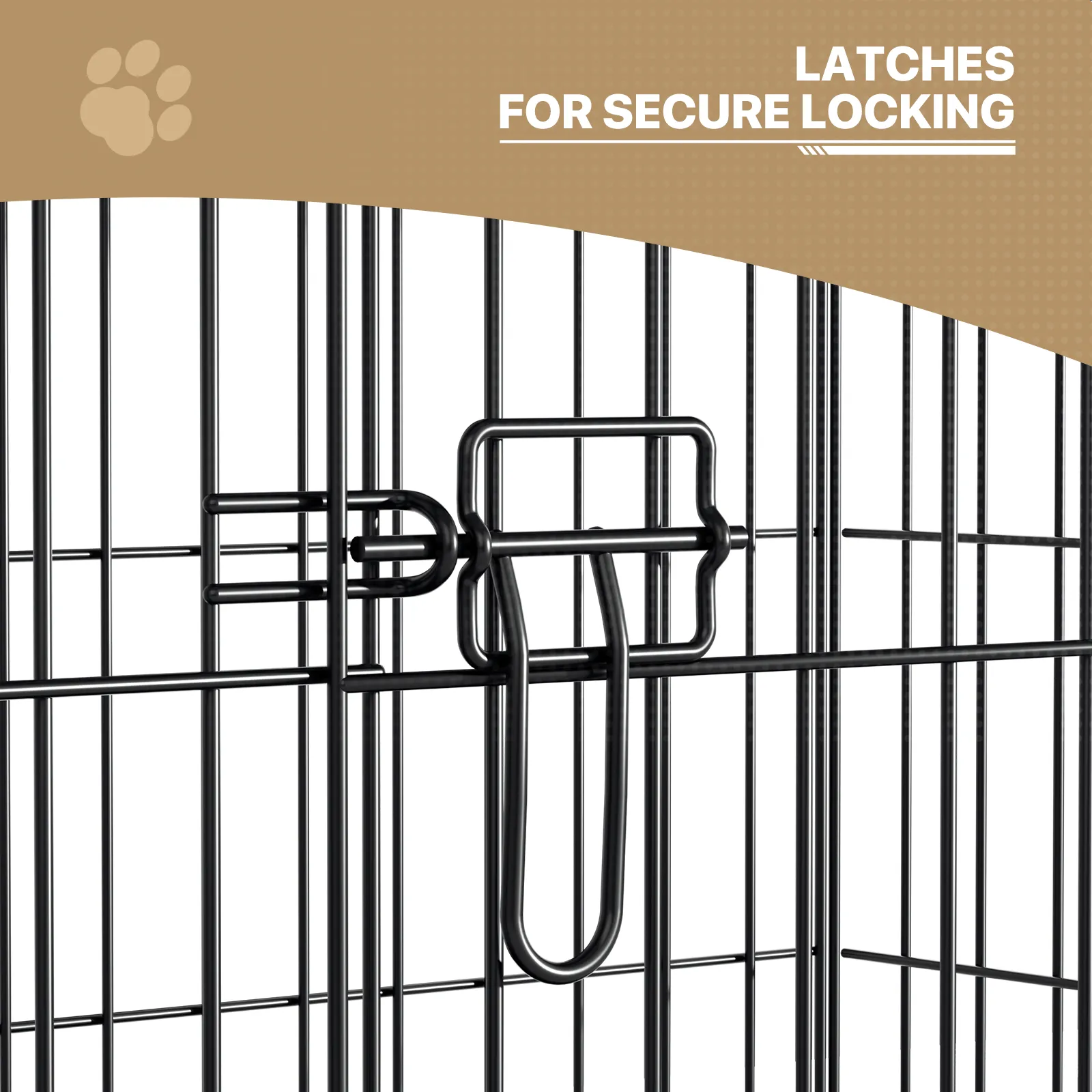 Dog Crate -  Metal Frame - w/Slide-out Tray - Black
