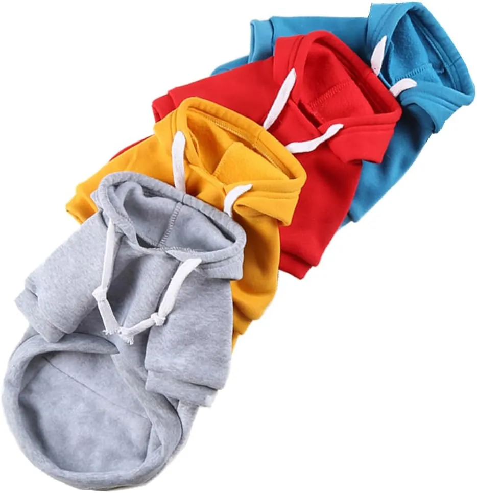Dog Hoodie for Small Medium Large Dogs,Fleece Hoodie for Dogs with Zipper Pocket,Fall Winter Warm Cat Puppy Sweatshirts(Blue,XS)