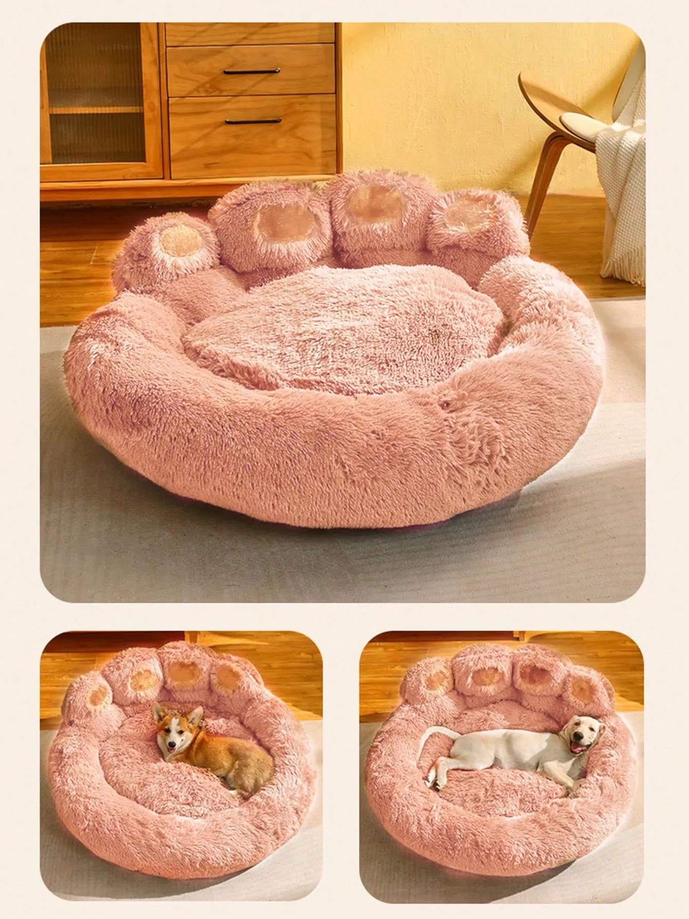 Dog House Bed With Plush Sofa Sleeping Mat