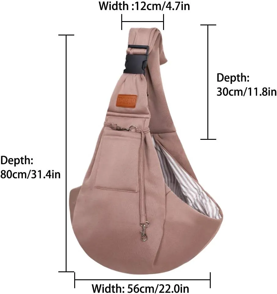 FDJASGY Small Dog Sling Cat Carrier Adjustable Strap Hands Free Reversible Pet Puppy Travel Bag Backpack for Outdoor Travel