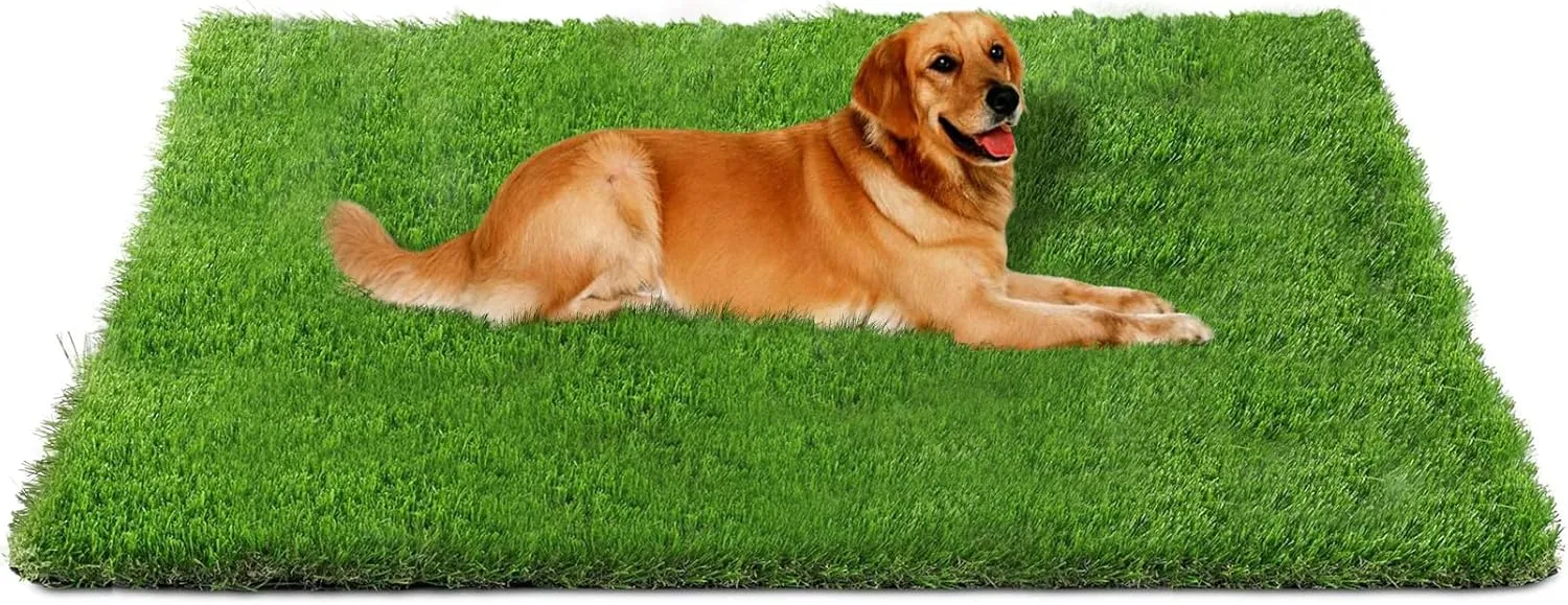 Fhiny 3FT5FT Artificial Grass Rug Turf for Dogs Pee Potty Washable Grass Mat with Drainage Hole Replacement Doggy Training Grass Pad for Pet Small Animal Puppy