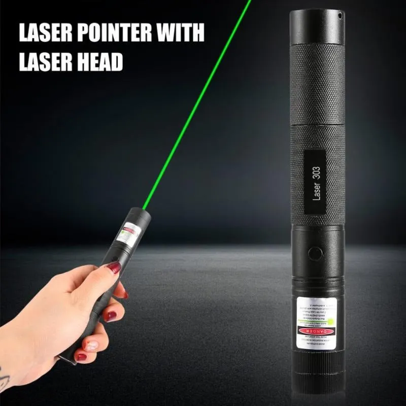 For Powerful Purple Laser Pointer Pen Visible Beam Light Adjustable (Blue)