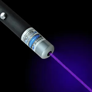 For Powerful Purple Laser Pointer Pen Visible Beam Light Adjustable (Blue)