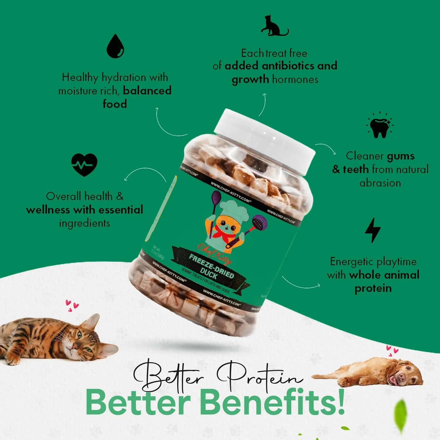 Freeze-Dried Duck Treats for Cats & Dogs  100% Human Grade, Single Ingredient, High-Protein, Healthy Snack  No Additives or Preservatives  3.0oz - Inspected & Tested in USA