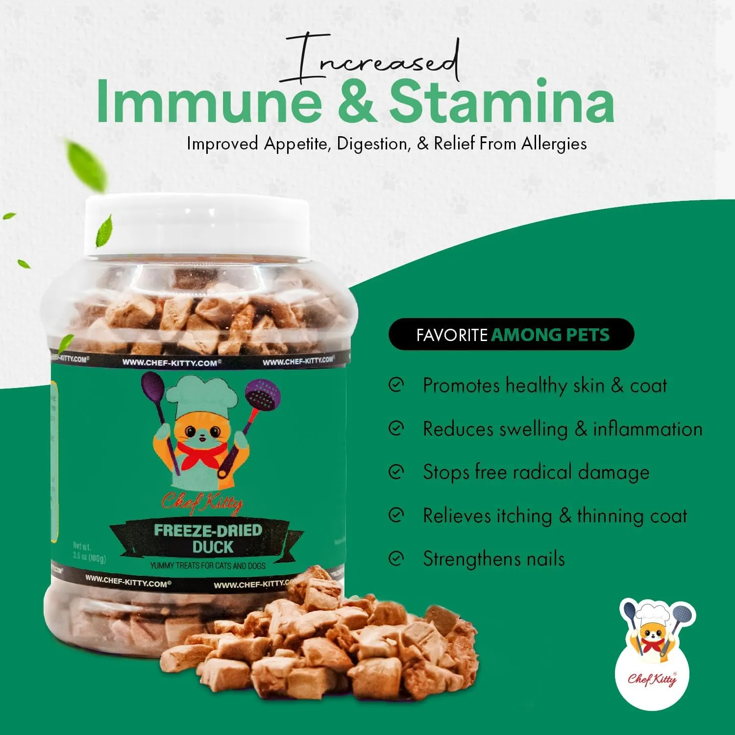 Freeze-Dried Duck Treats for Cats & Dogs  100% Human Grade, Single Ingredient, High-Protein, Healthy Snack  No Additives or Preservatives  3.0oz - Inspected & Tested in USA